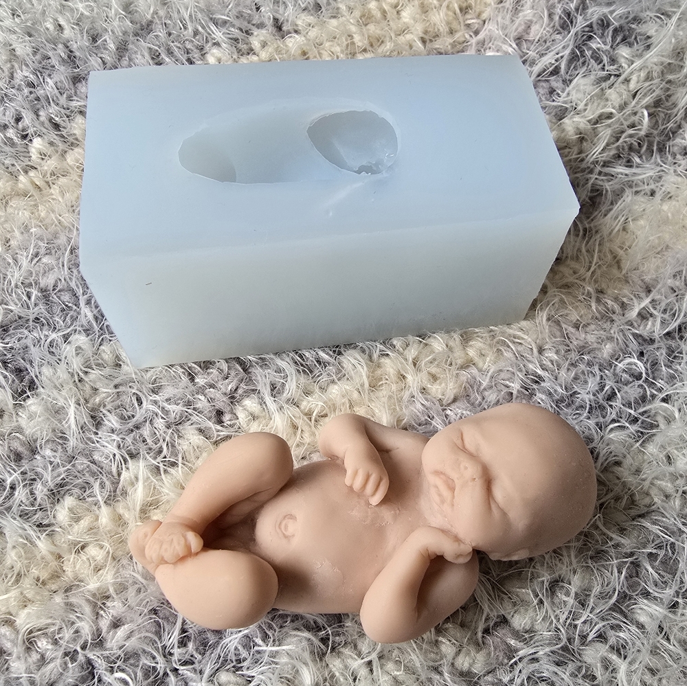3D Sleeping Baby Silicone Mold Food Safe DIY
